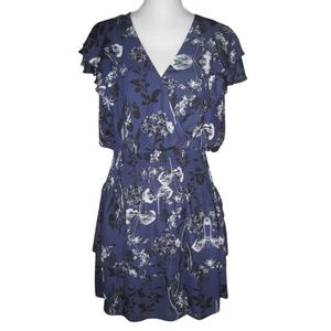 Parker navy blue floral dress size small worn once